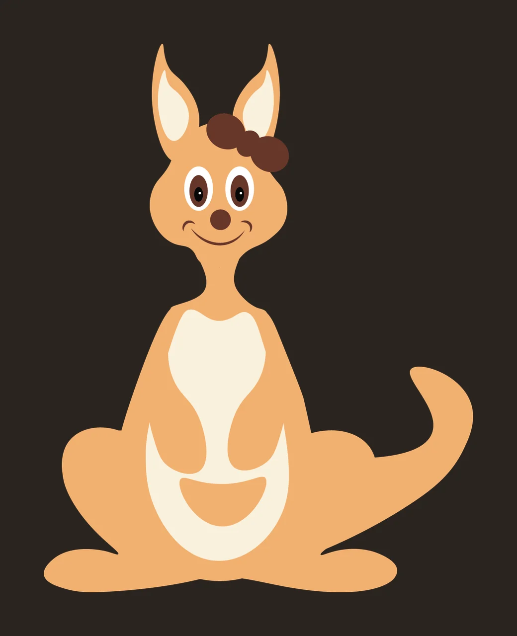 Animal Black Silhouette Of A Seated Kangaroo sitting ears tail contrast preview thumbnail