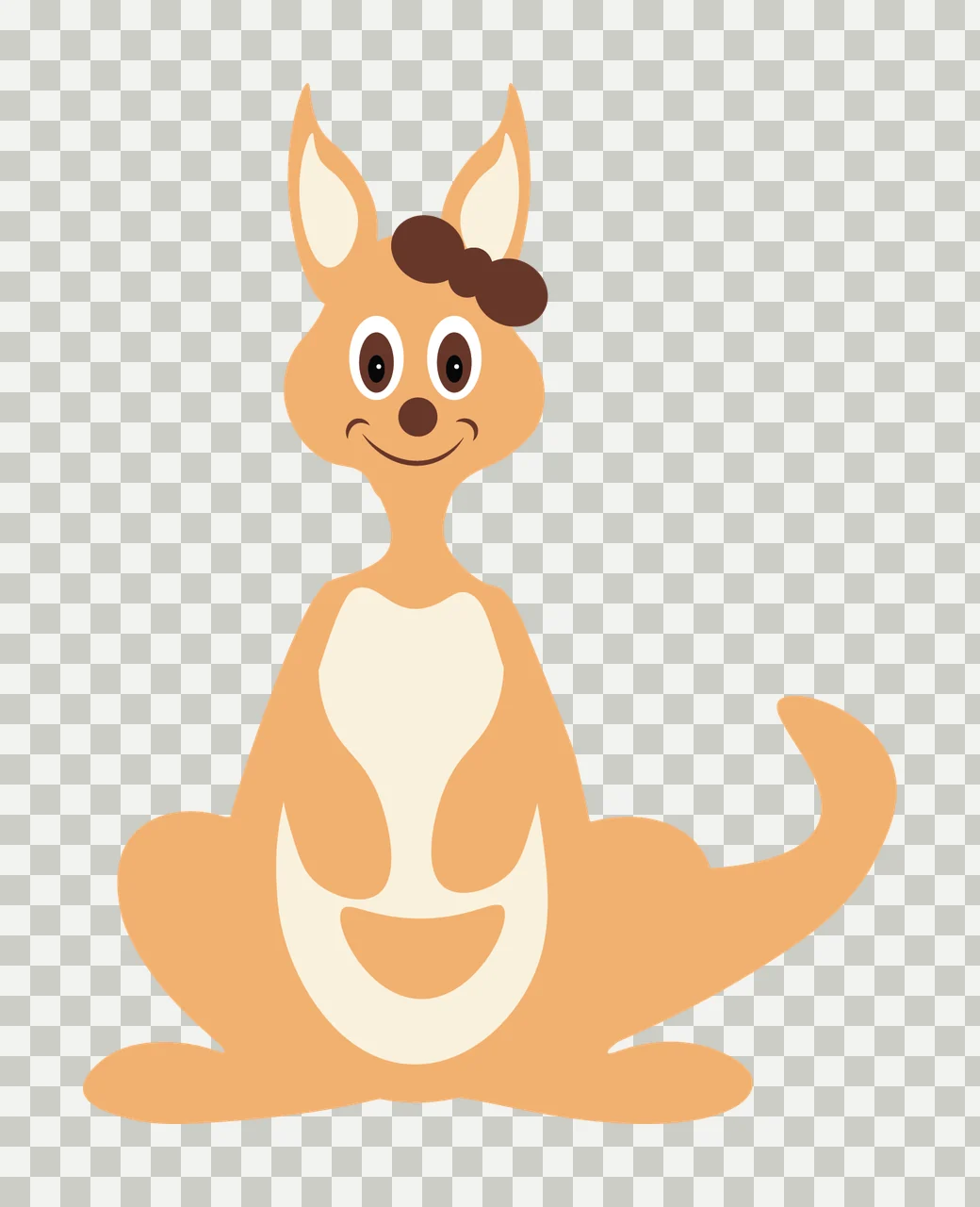 Animal Black Silhouette Of A Seated Kangaroo sitting ears tail transparency and detail preview thumbnail