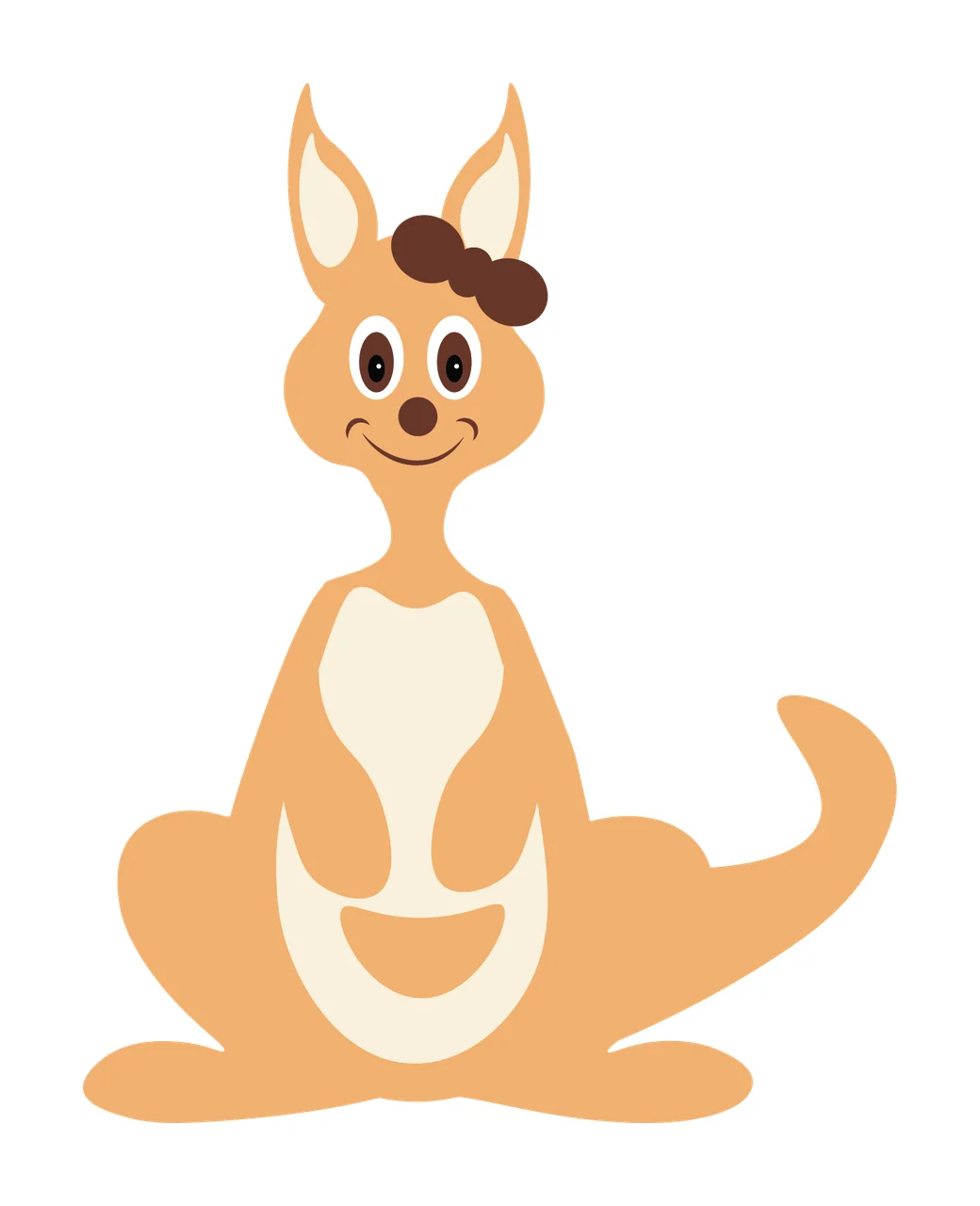 Animal Black Silhouette Of A Seated Kangaroo sitting ears tail