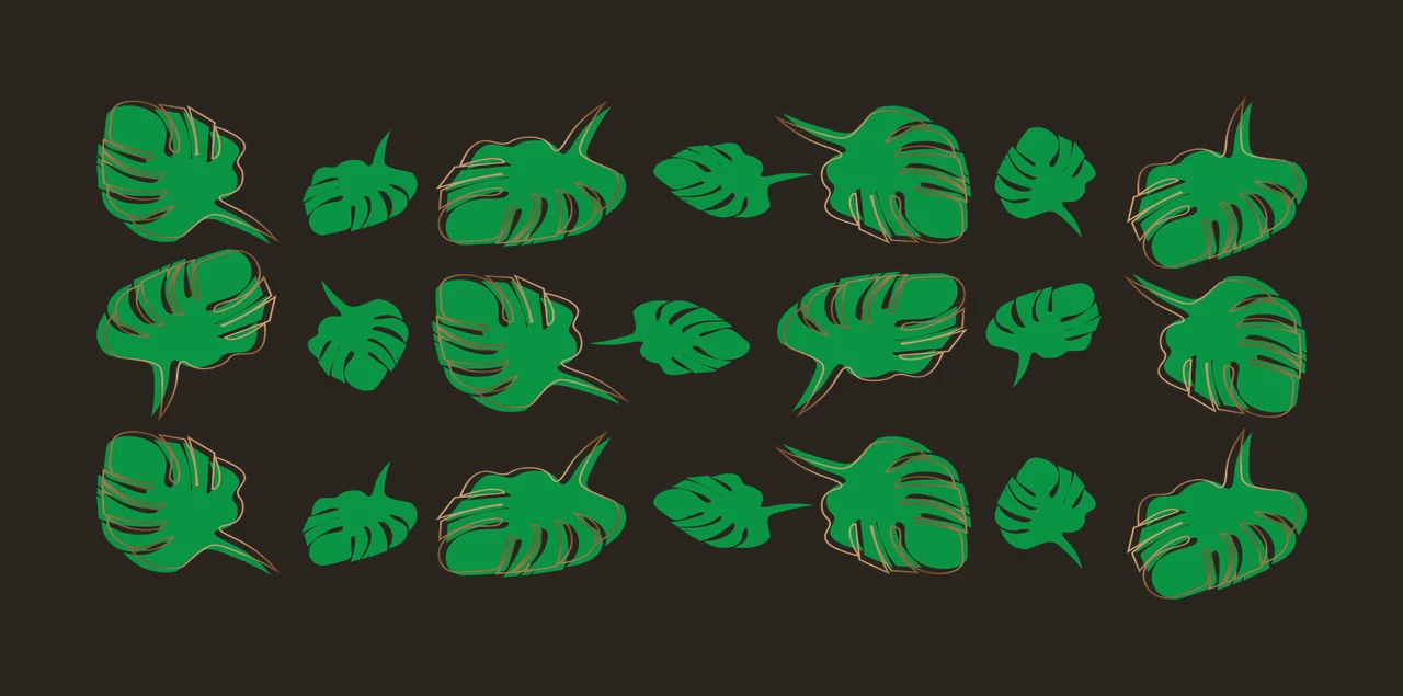 Can Glass Wrap Black Monstera Leaves Repeating Pattern silhouette contrast preview thumbnail