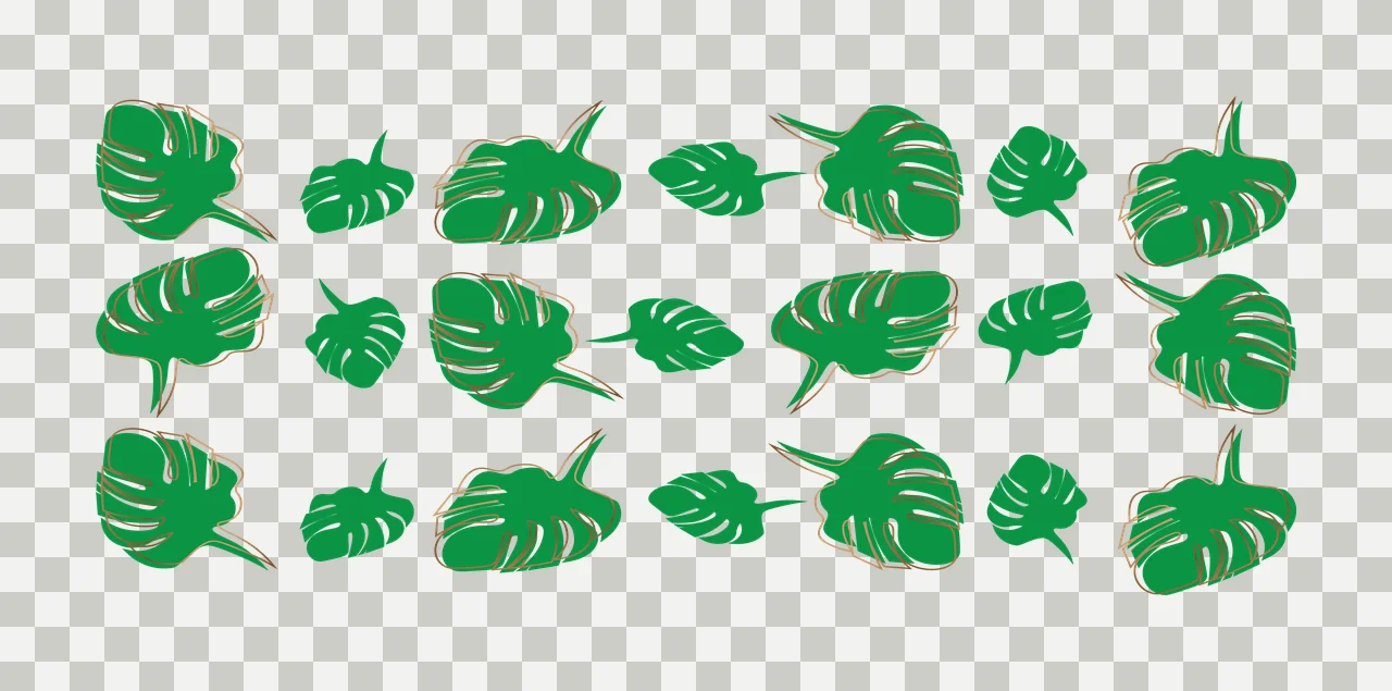 Can Glass Wrap Black Monstera Leaves Repeating Pattern silhouette transparency and detail preview thumbnail