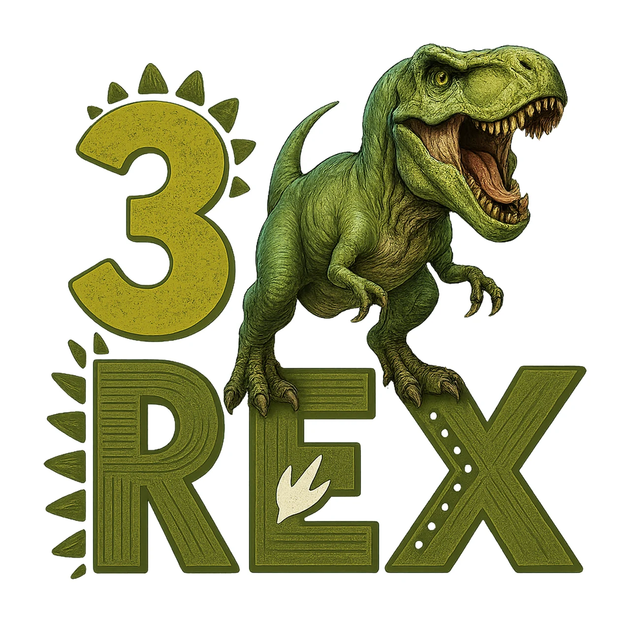 Rex Dinosaur Three Rex Birthday Design Dino Sublimation
