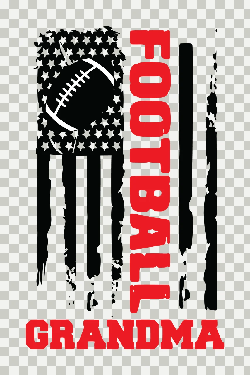Football Grandma American Flag Graphic and text Vertical Variation transparency and detail preview thumbnail