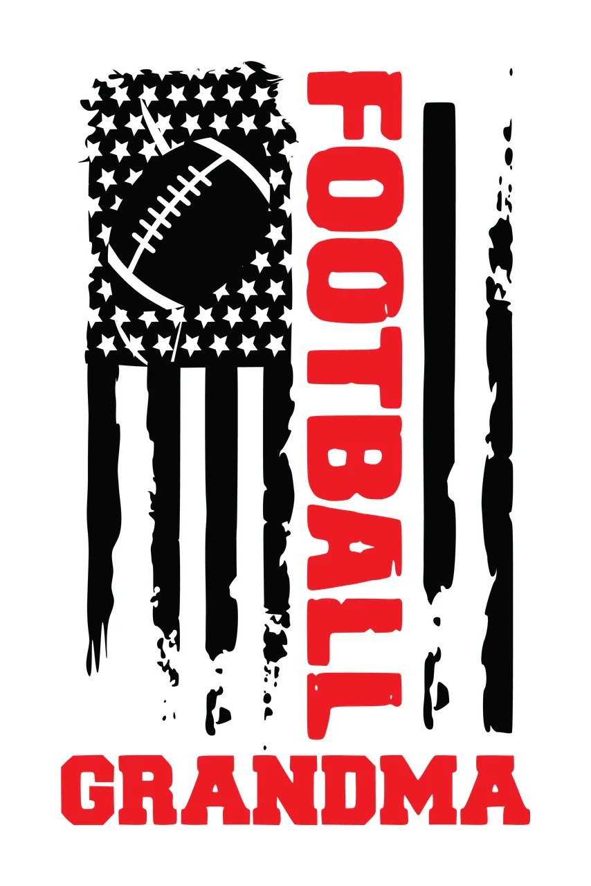 Football Grandma American Flag Graphic and text Vertical Variation