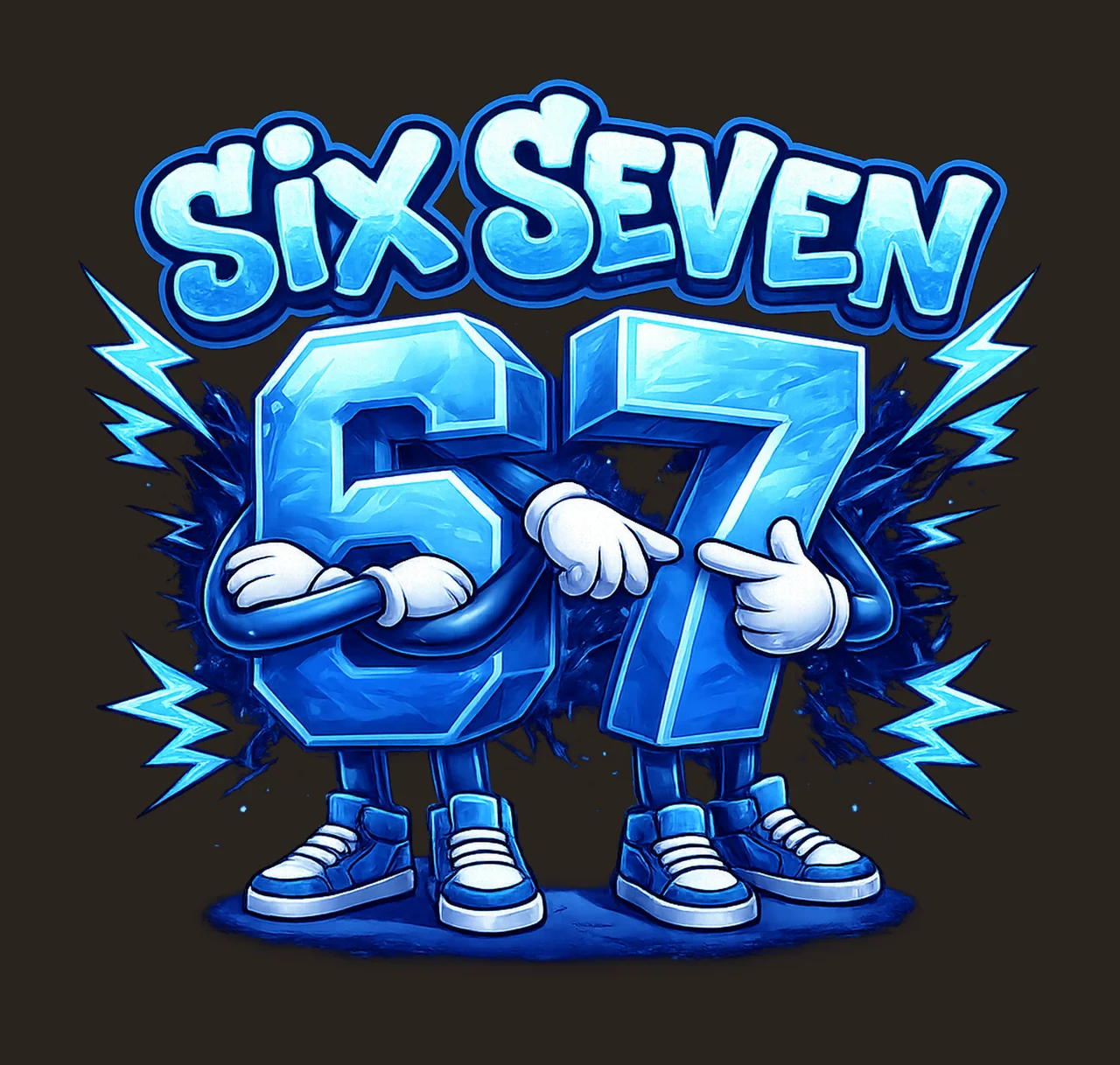 Six Seven 67 Meme Sublimation Design Funny 67 Shirt Artwork contrast preview thumbnail