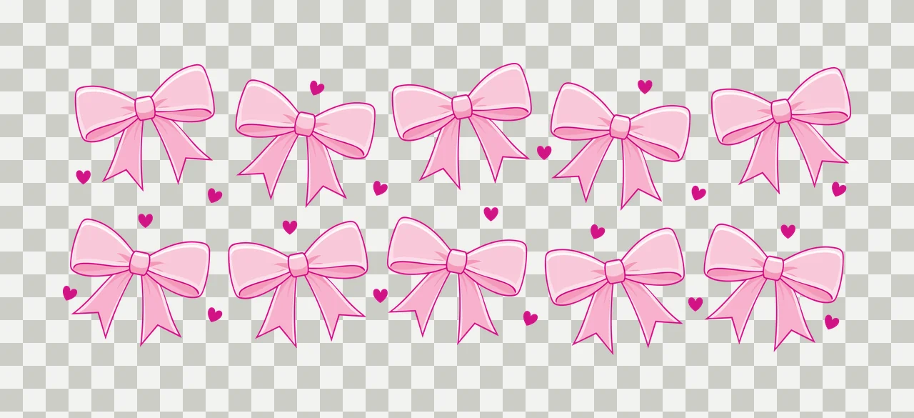 Can Glass Wrap Black Bow And Heart Repeating bows hearts pattern transparency and detail preview thumbnail