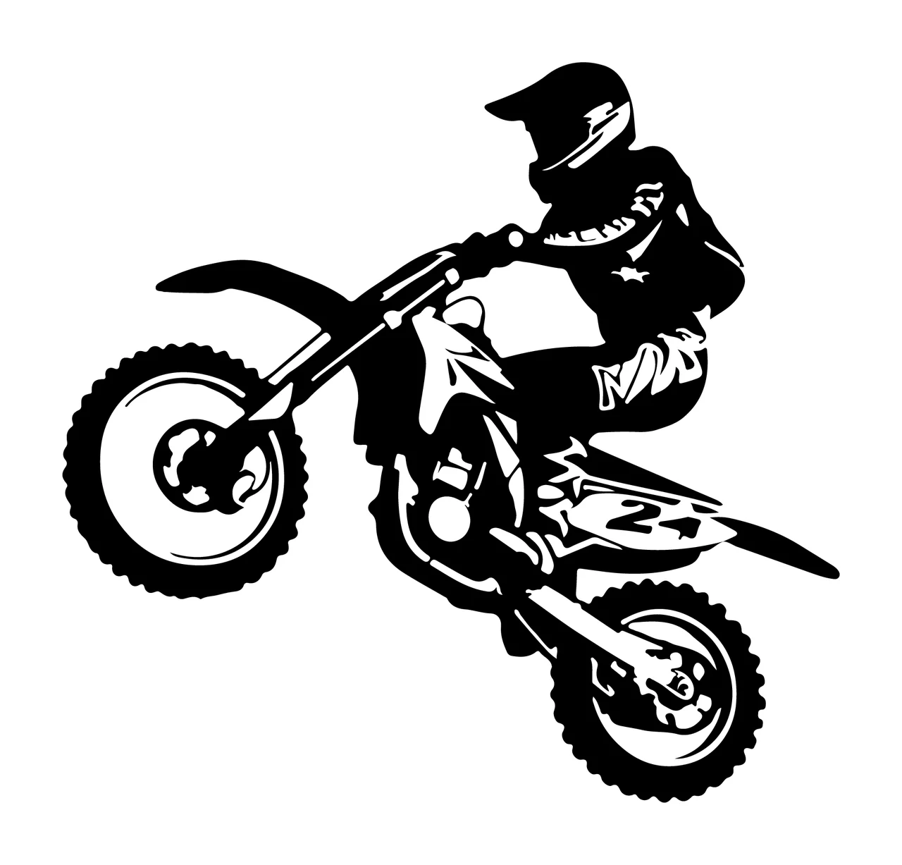 Motocross 24 Rider Mid Air Action Graphic riding motorcycle