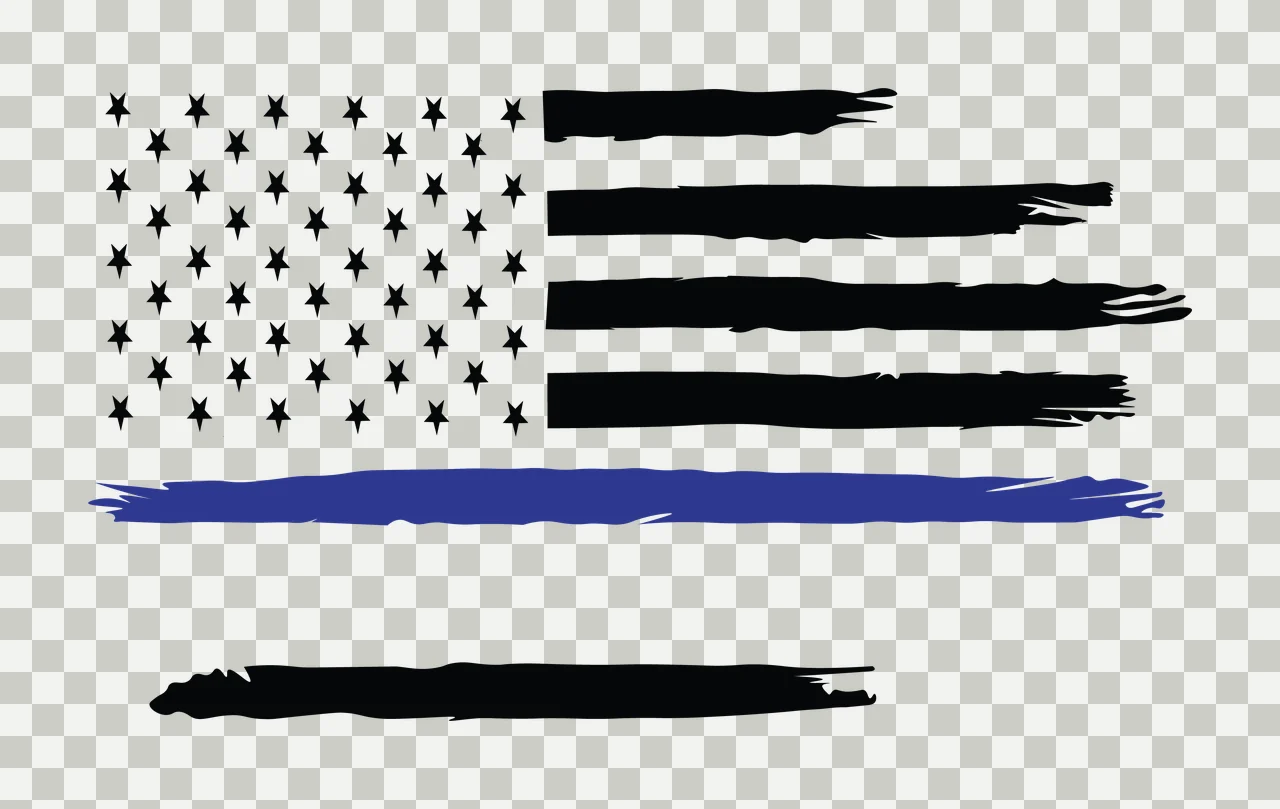 Flag Horizontal Graphic With Thick Brush Stroke Stripes stars transparency and detail preview thumbnail