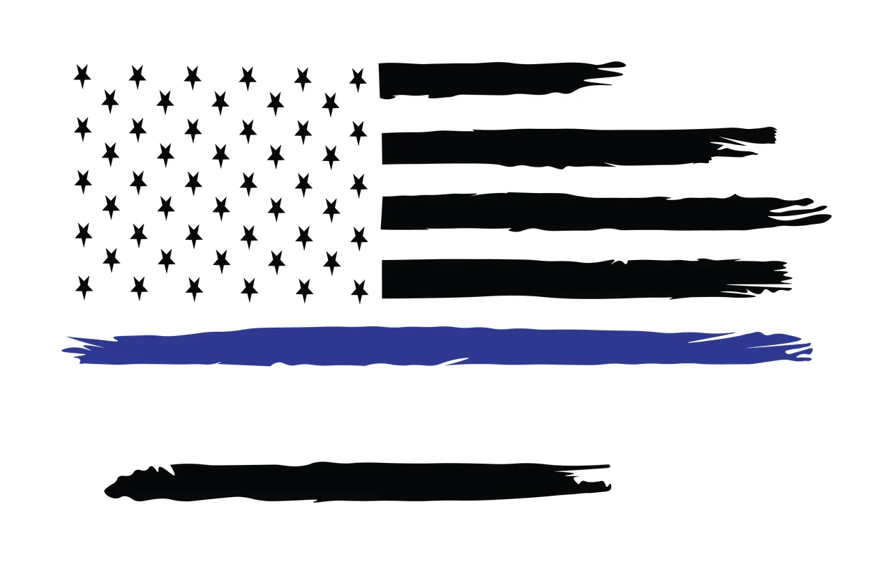 Flag Horizontal Graphic With Thick Brush Stroke Stripes stars