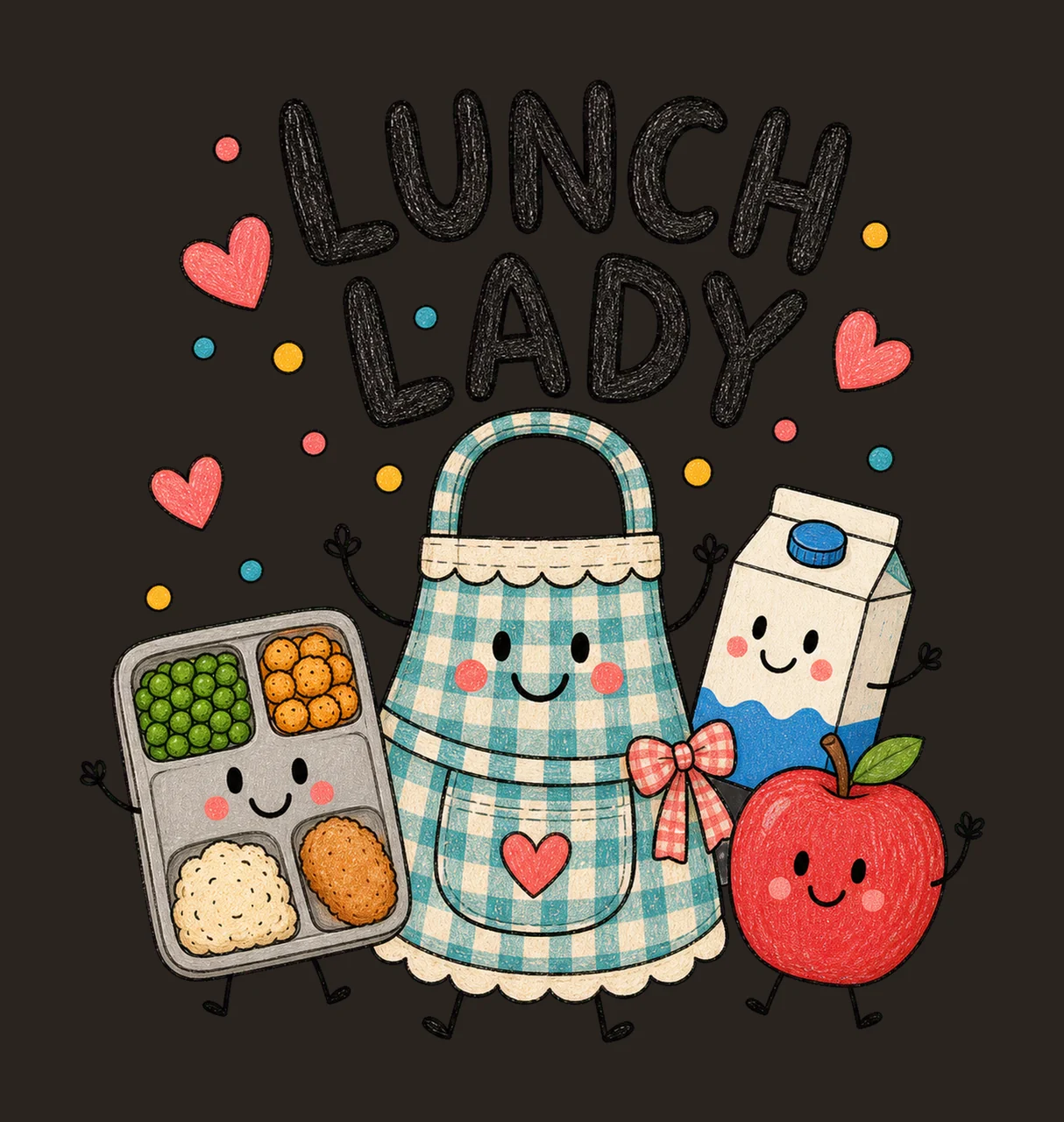 Lunch Lady School Cafeteria Worker Shirt Design Variation A contrast preview thumbnail