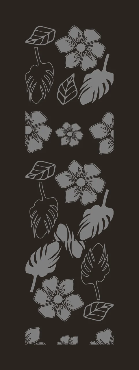 Tropical Leaf And Flower Vertical Strip foliage arranging five petal contrast preview thumbnail