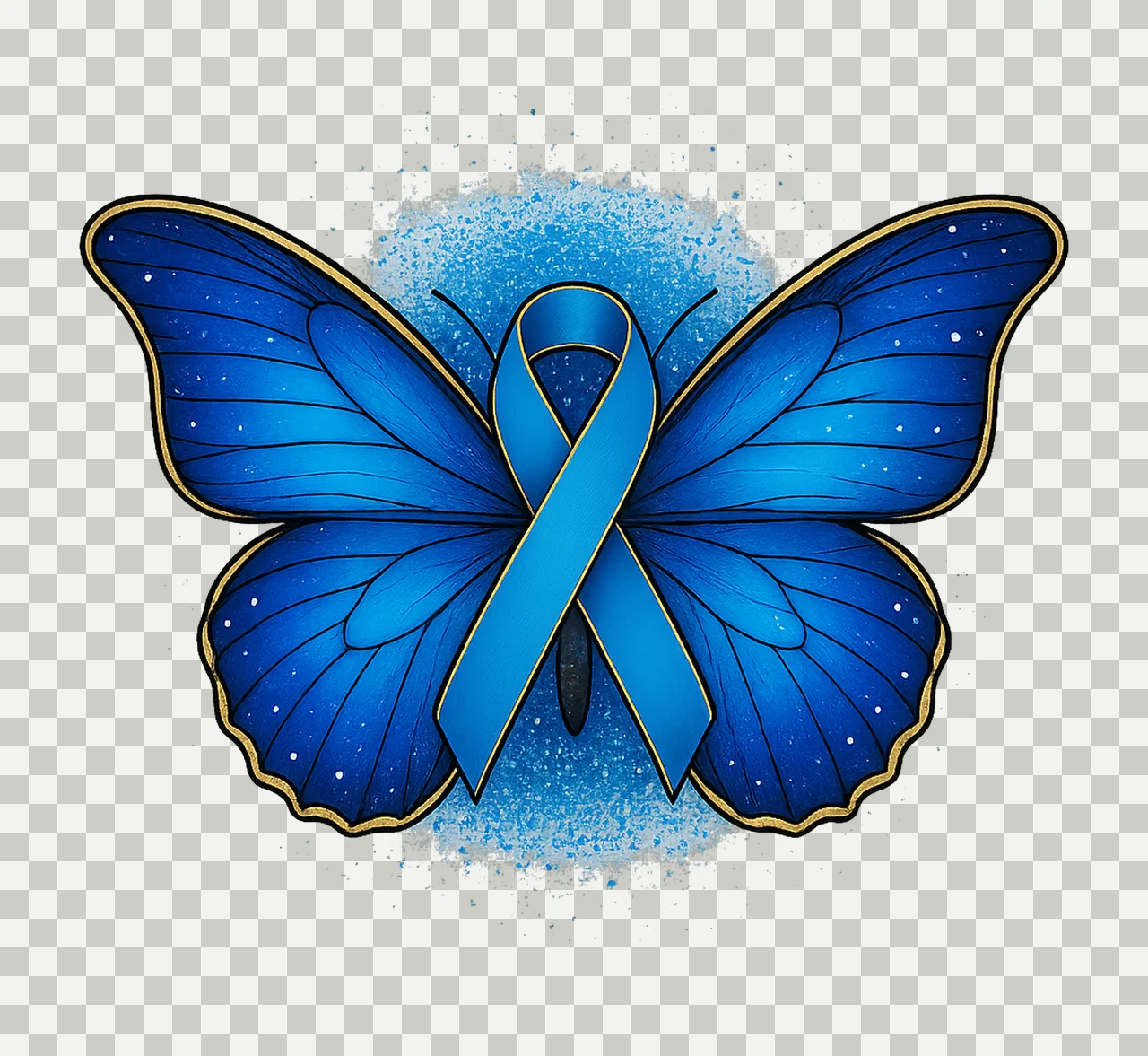 Betterfly Diabetes Awarenes Diabetes Awareness Blue Ribbon transparency and detail preview thumbnail