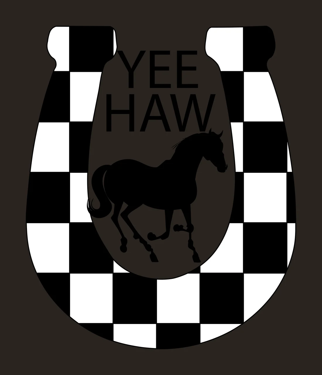 Horse Yee Haw Text With Silhouette run horseshoe graphic art contrast preview thumbnail