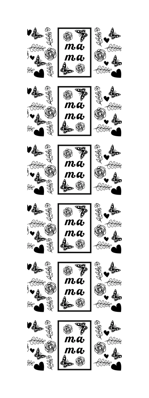 Mama Floral Butterfly Frame Pattern Design Frames and motifs