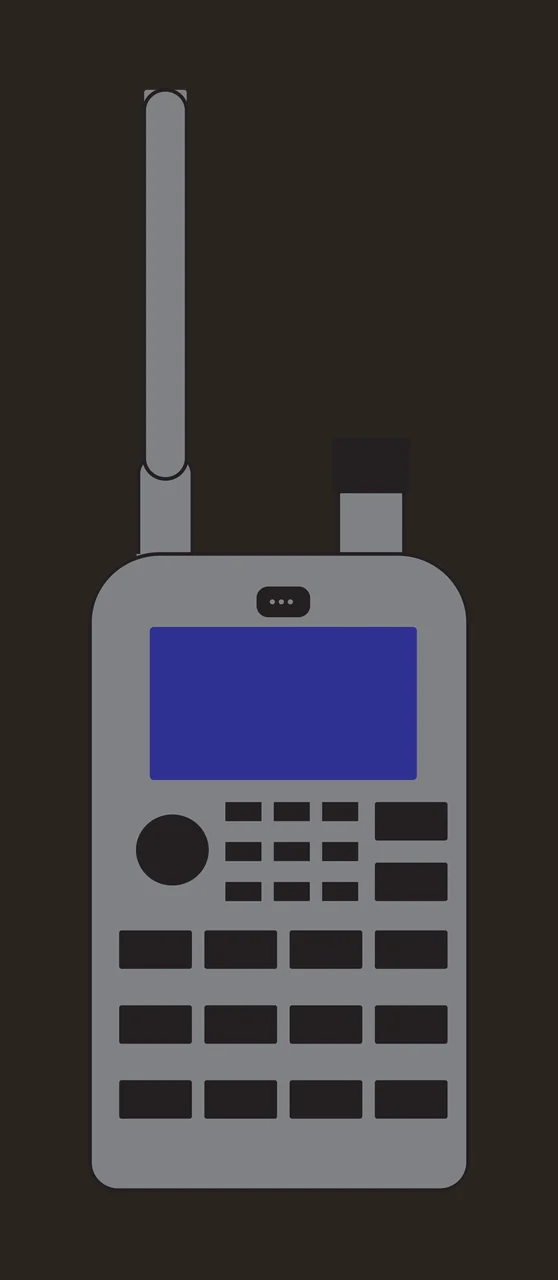 Black Silhouette Of A Handheld Radio Device antenna knob white contrast preview thumbnail