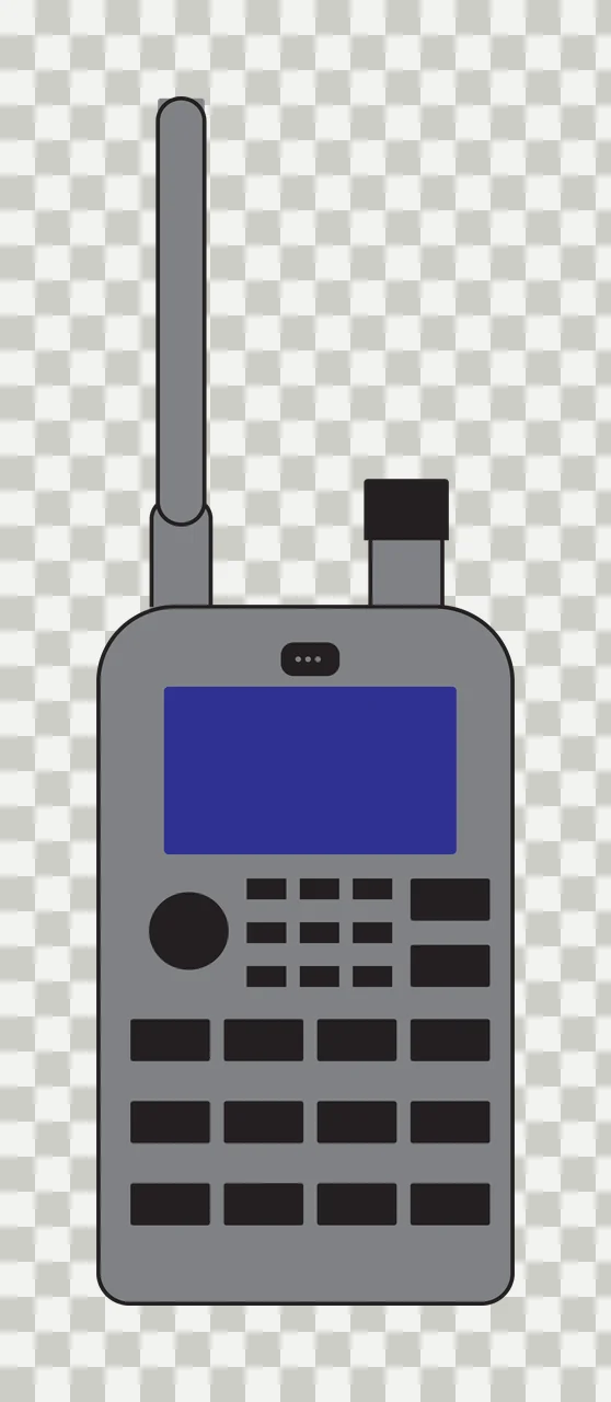 Black Silhouette Of A Handheld Radio Device antenna knob white transparency and detail preview thumbnail