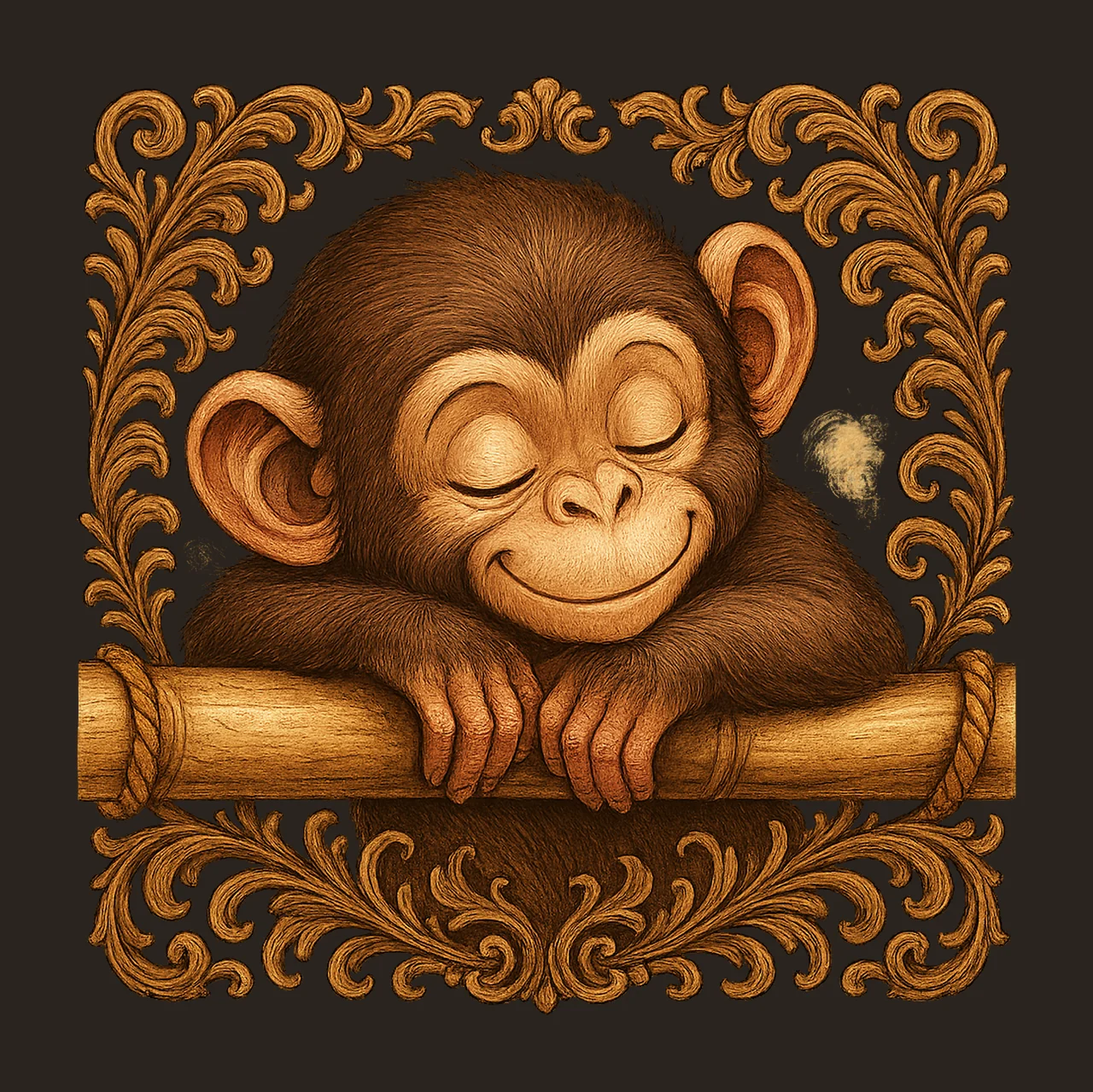 Watercolor Monkey Artwork Safari Animals Clip Art Cute contrast preview thumbnail
