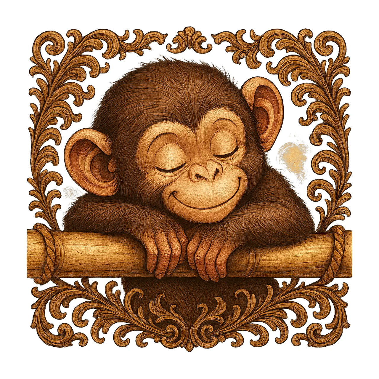 Watercolor Monkey Artwork Safari Animals Clip Art Cute