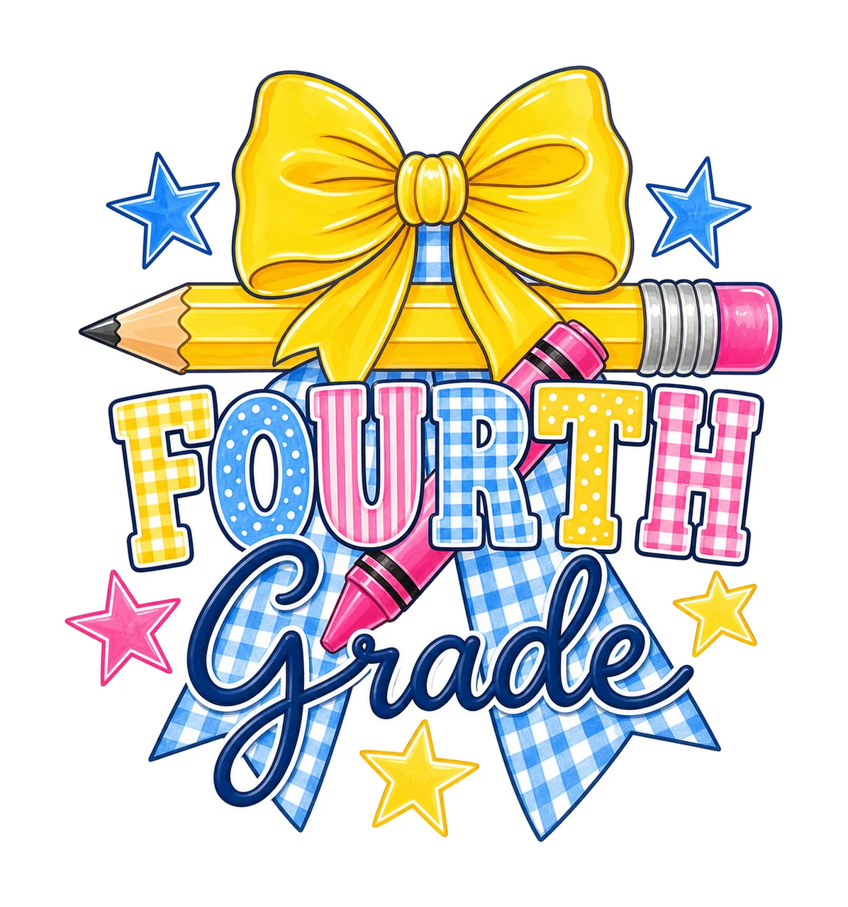 Coquette Back To School Pencil Bow Grade Variation A