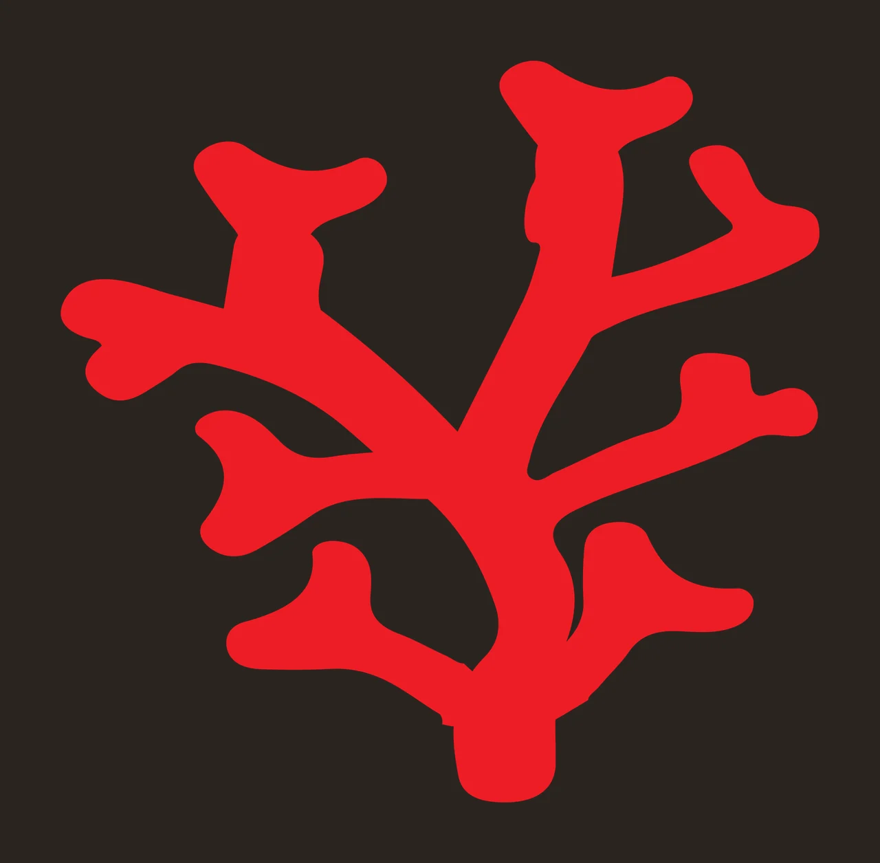 Black Silhouette Of A Branching Coral Structure static branches contrast preview thumbnail