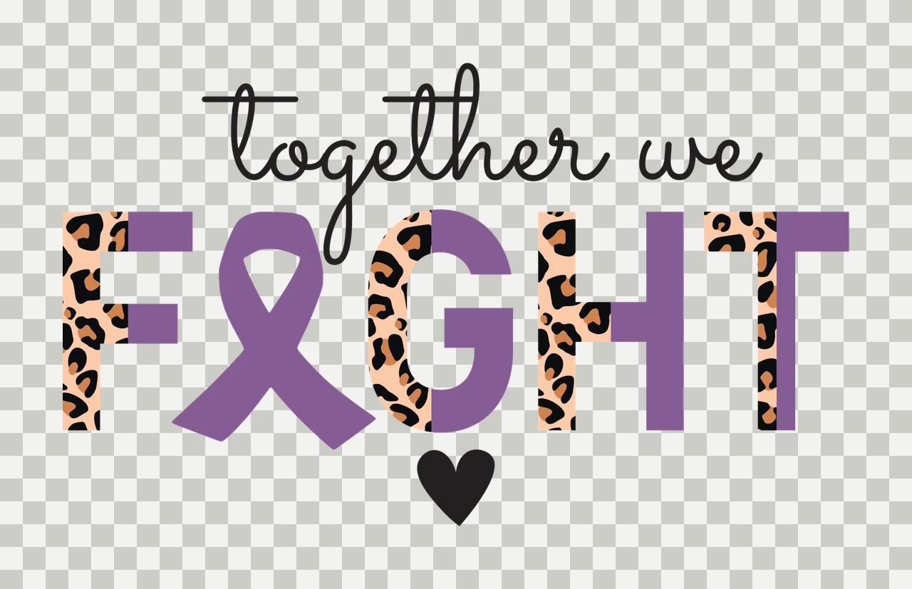 Together We Fight Text Design ribbon heart typography black transparency and detail preview thumbnail