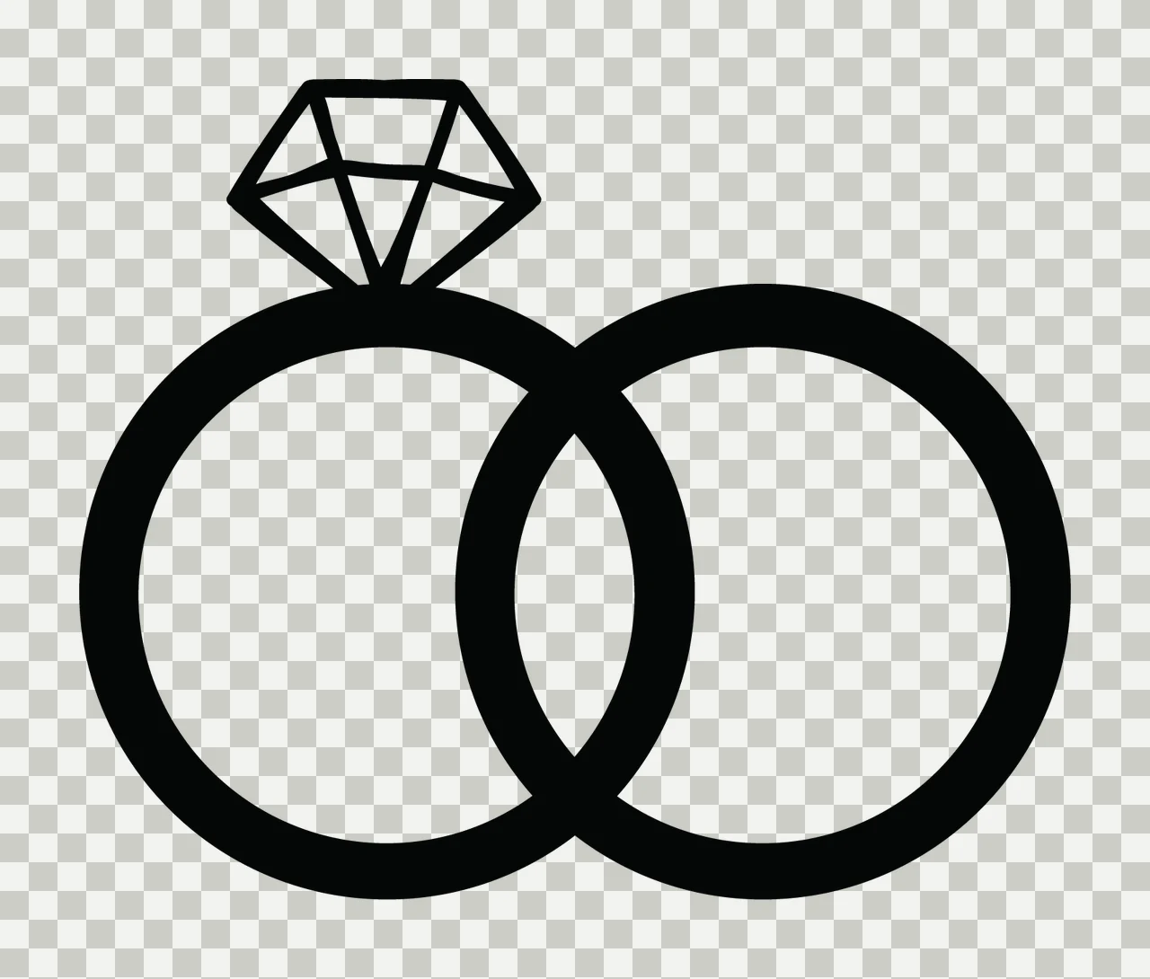 Wedding Rings Interlocked With Diamond And Jewelry transparency and detail preview thumbnail