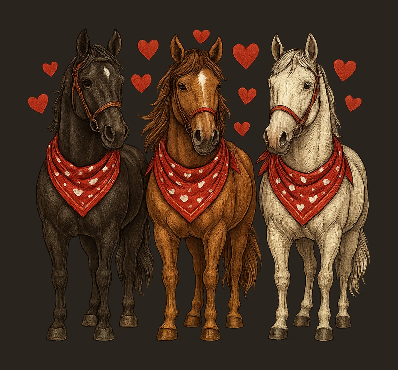 Valentine horse love design western valentine horse lover contrast preview thumbnail