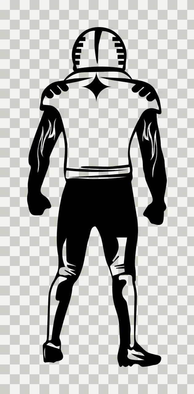 Football Player In Shoulder Pads standing helmet jersey pants transparency and detail preview thumbnail