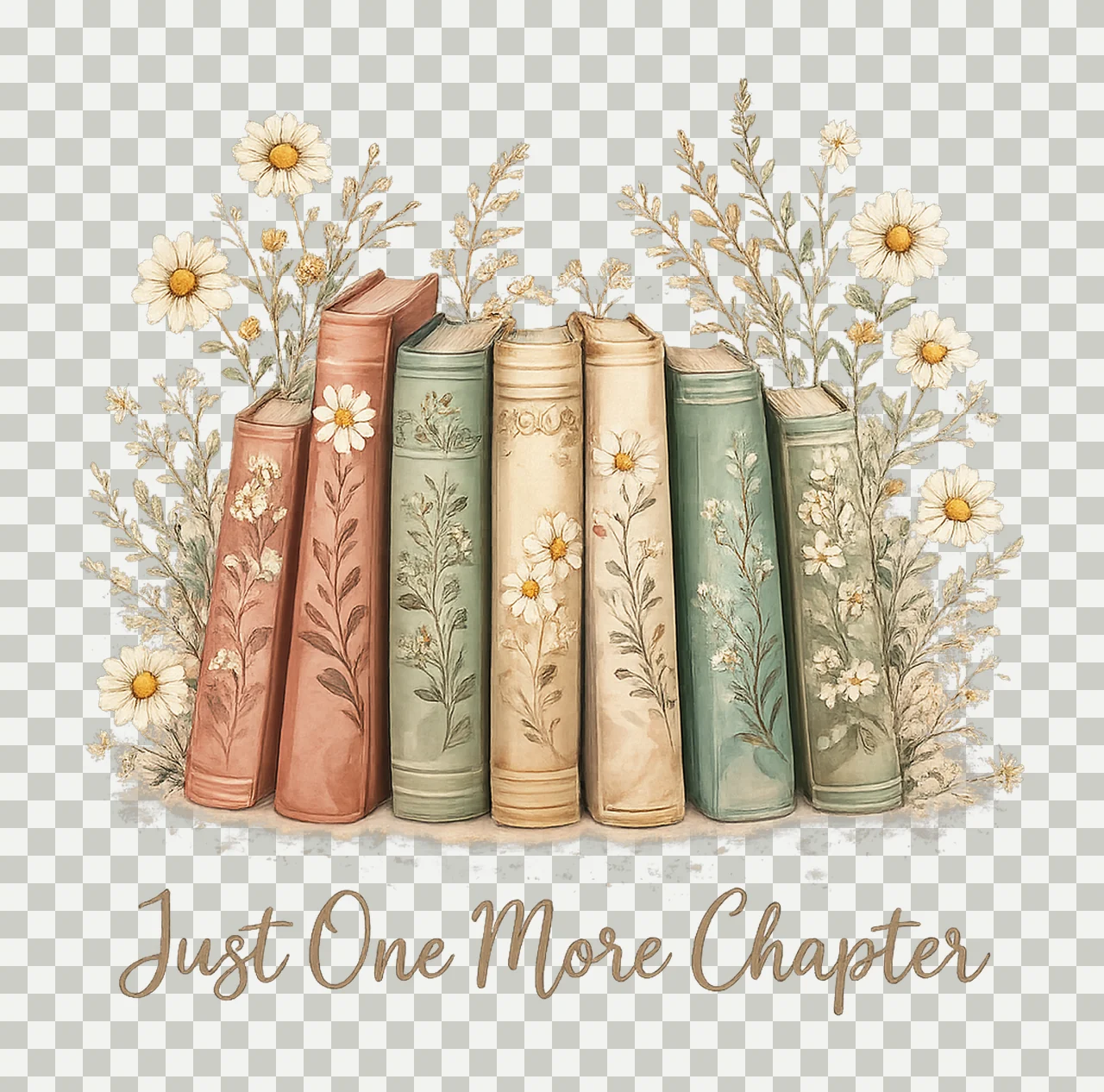 Just One More Chapter Book Lover Sublimation Design Retro transparency and detail preview thumbnail
