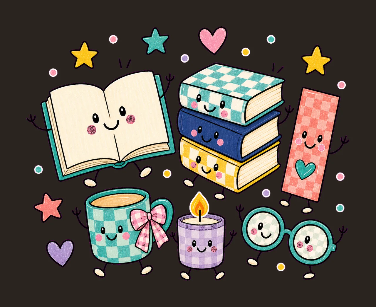 read book day 02 preppy checker sublimation instant shirt contrast preview thumbnail