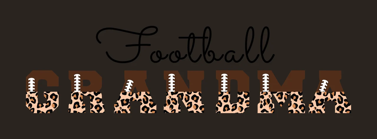 Football Grandma Text With Patterned Letters letter print black contrast preview thumbnail