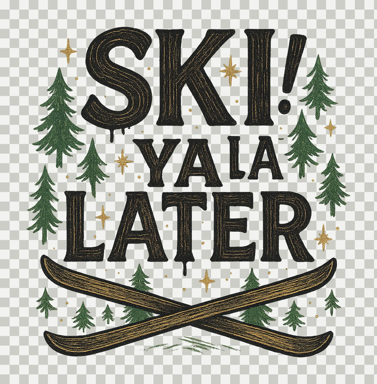 Ski Ya Later Winter Shirt Design Snow Sports Sublimation transparency and detail preview thumbnail
