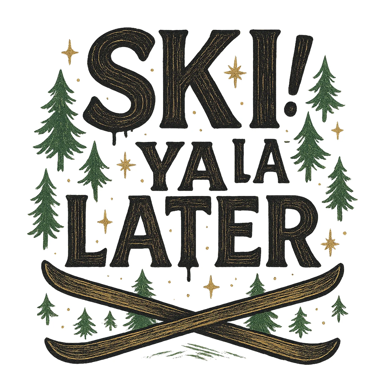 Ski Ya Later Winter Shirt Design Snow Sports Sublimation