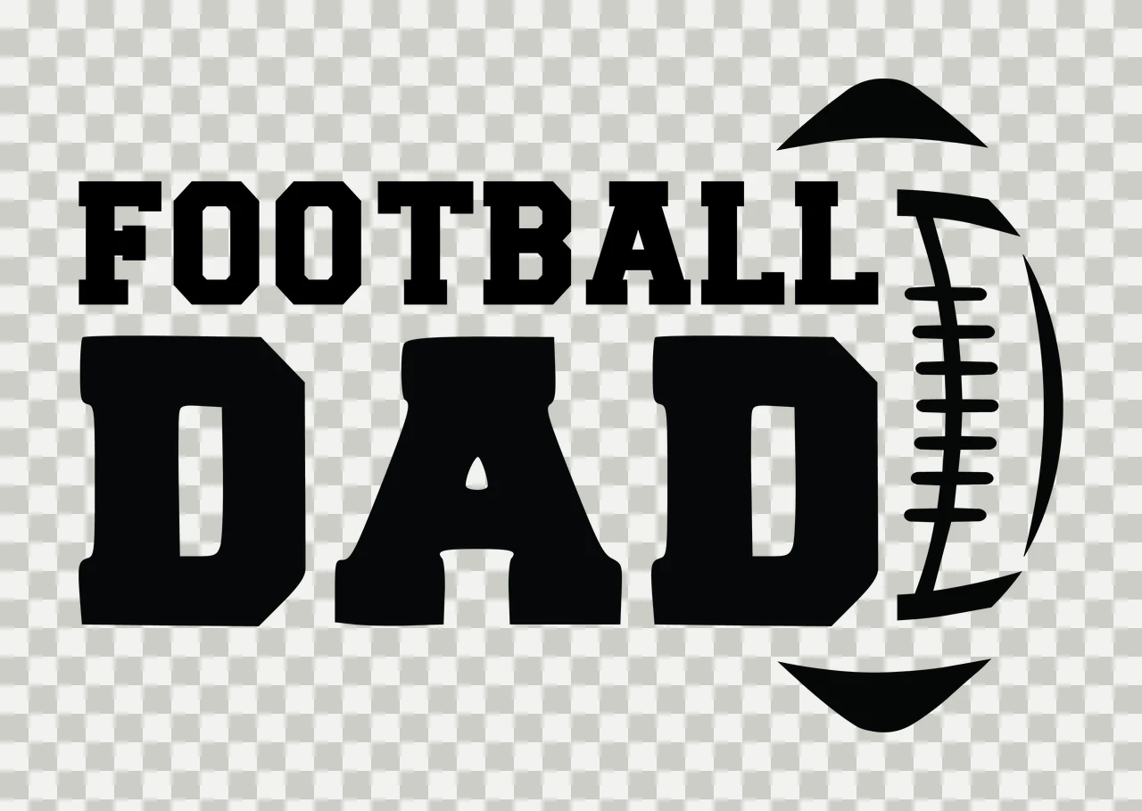 Football Dad Text With Stylized Graphic typography black sports transparency and detail preview thumbnail
