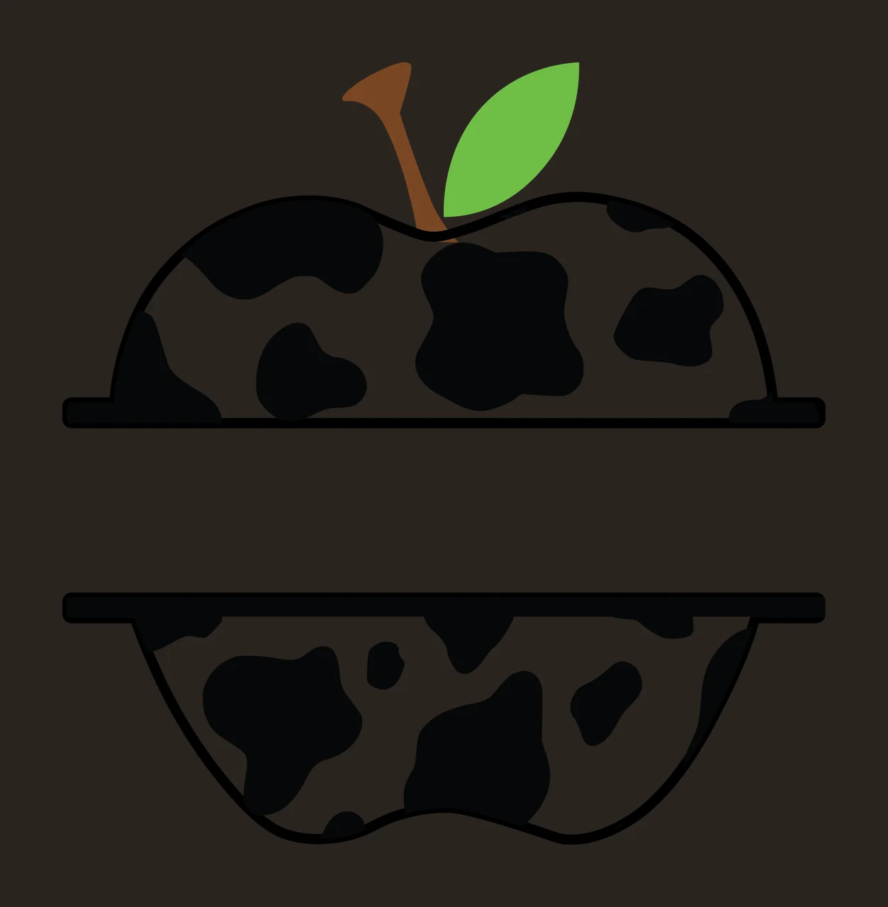 Apple Stationary With Cow Print And Leaf contrast preview thumbnail
