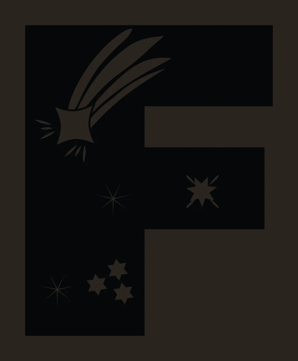 Space Letter F Shooting Star contrast preview thumbnail