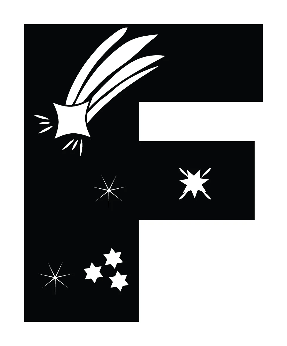 Space Letter F Shooting Star