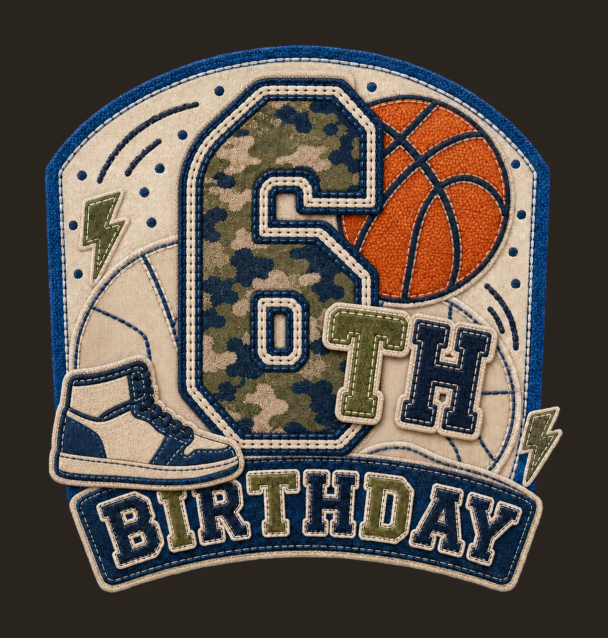 Star Camo Basketball Birthday age 06 contrast preview thumbnail