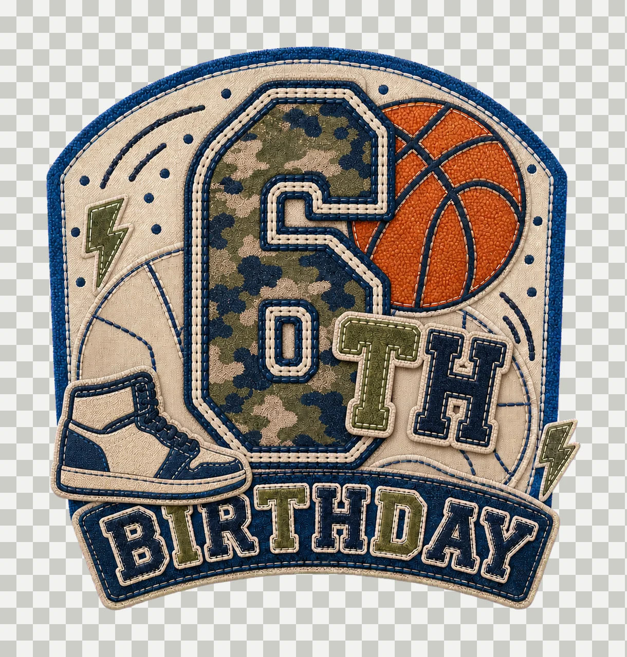 Star Camo Basketball Birthday age 06 transparency and detail preview thumbnail