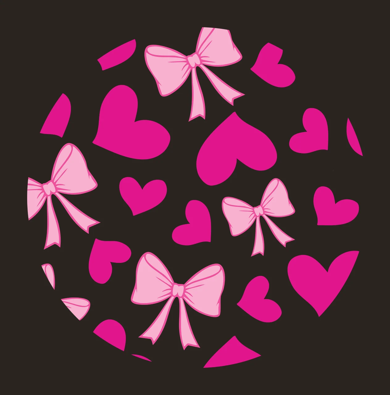 Bow Keychain Heart And Circular Pattern Graphic Patterning contrast preview thumbnail
