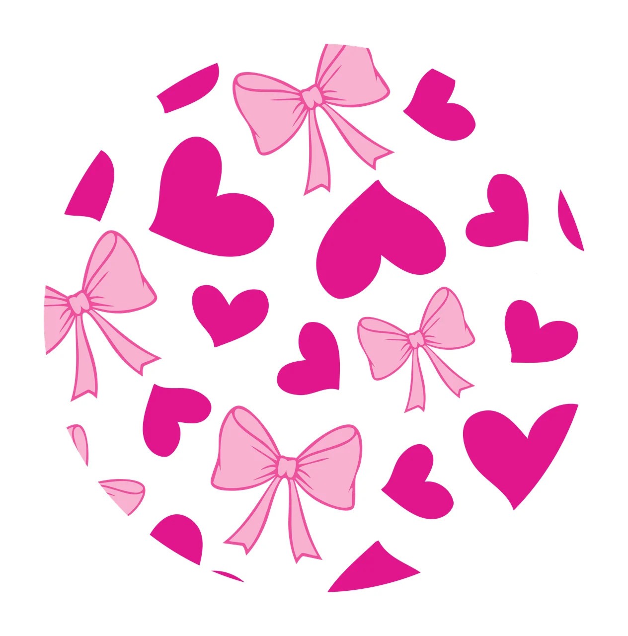 Bow Keychain Heart And Circular Pattern Graphic Patterning