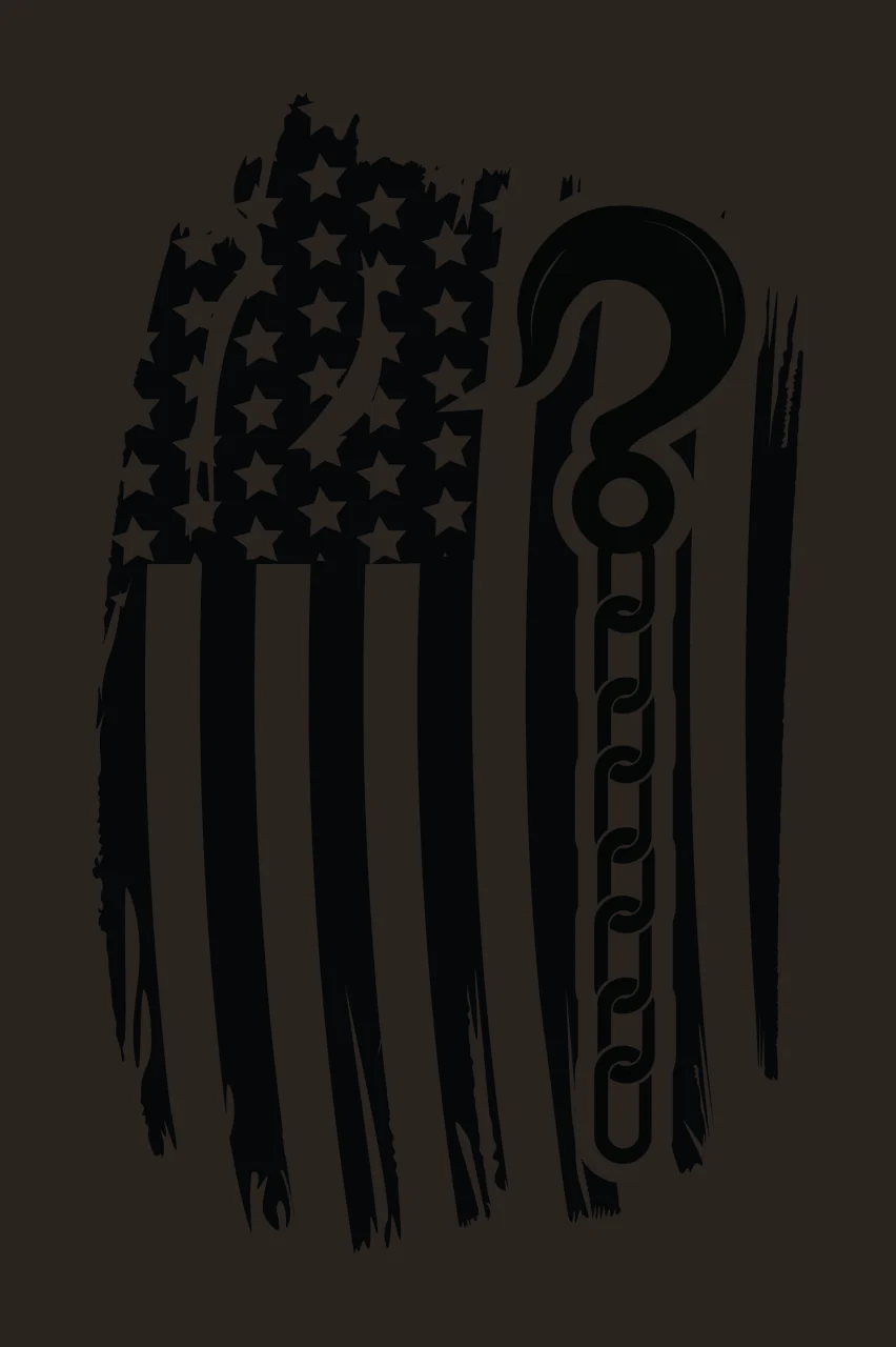 Flag American Hook And Chain Graphic stripes stars distressed contrast preview thumbnail