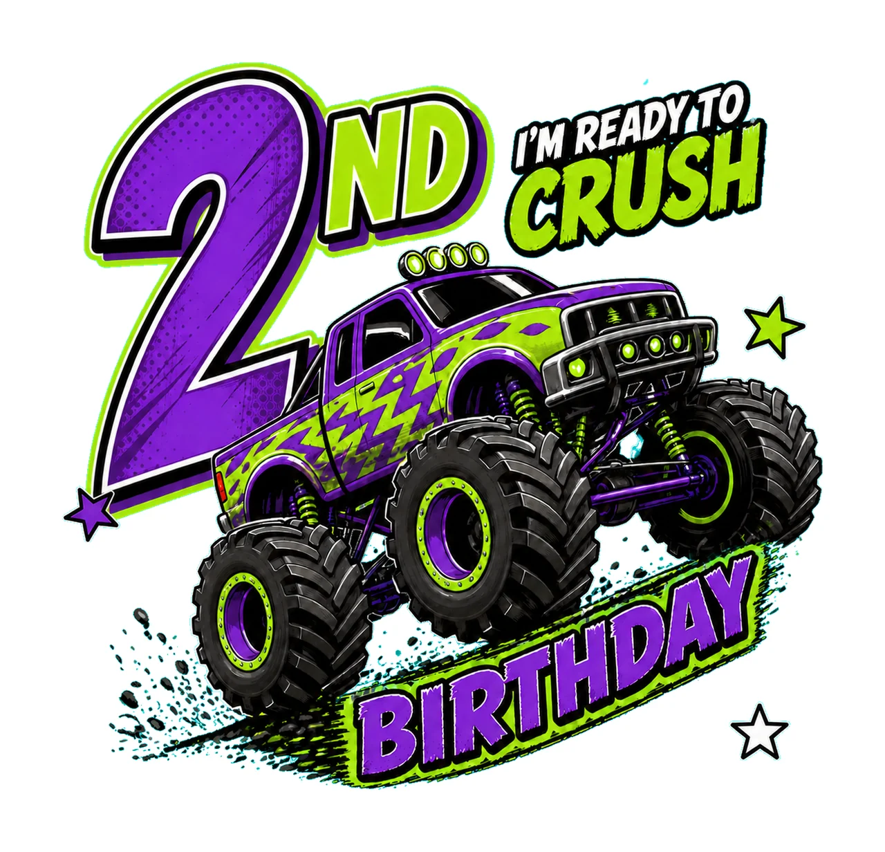 Monster Truck Birthday Ready to Crush 2nd Birthday