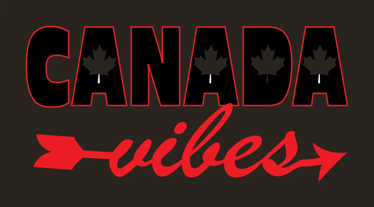 Canada Vibes Text With Maple Leaves decorating leaf arrow typography contrast preview thumbnail