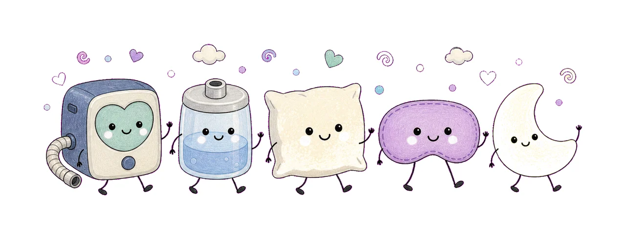 Sleep Medicine Doodle Crew Cute CPAP Sleep Tech Variation B