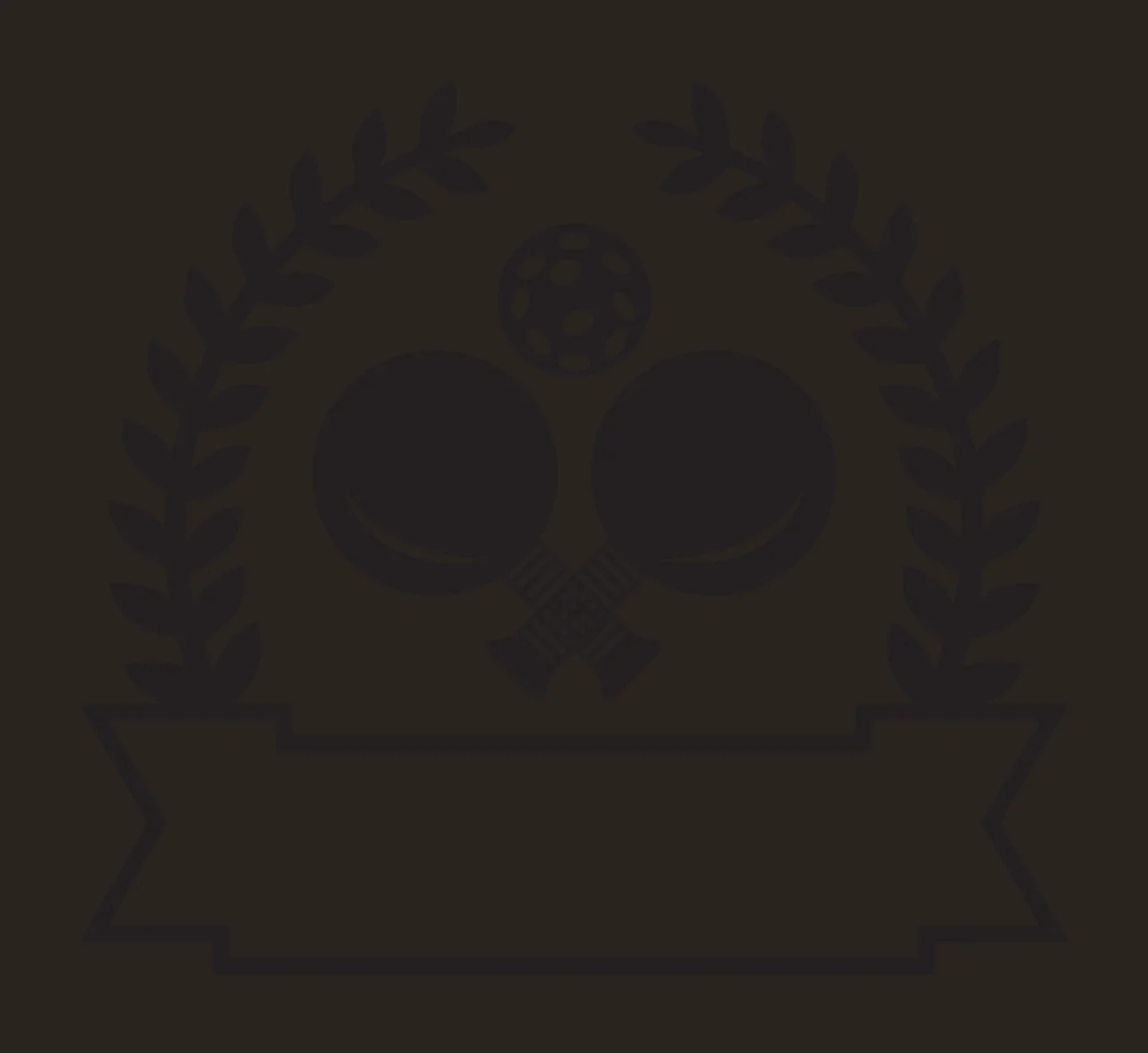 Table Tennis Paddles And Ball Emblem wreath ribbon minimalist contrast preview thumbnail