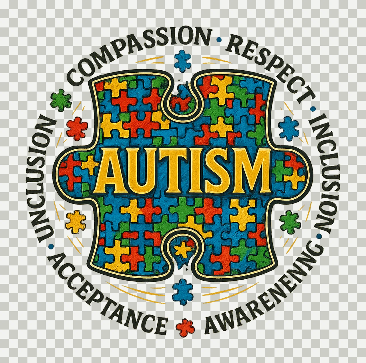 Autism Advocate Dignity Equality Awareness Sublimation transparency and detail preview thumbnail