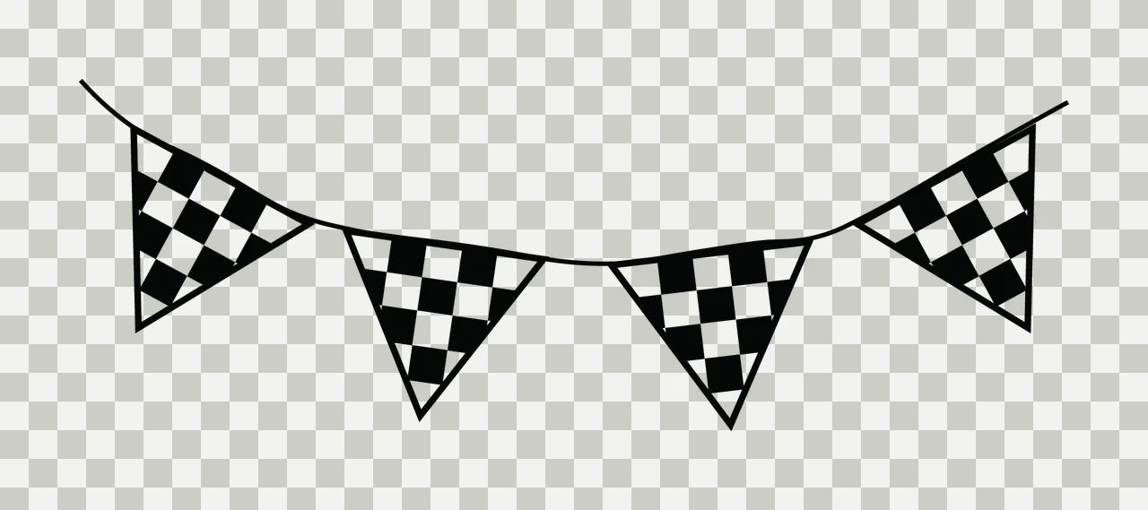 Can Glass Wrap Black And White Checkered Bunting transparency and detail preview thumbnail