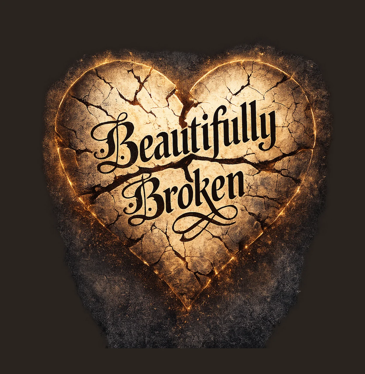 Beautifully Broken DTF Sublimation Heart Design contrast preview thumbnail