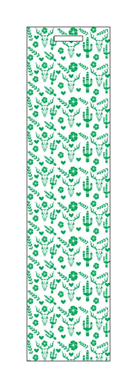 Deer Skull Cactus Vertical Pattern repeating flowers leaves